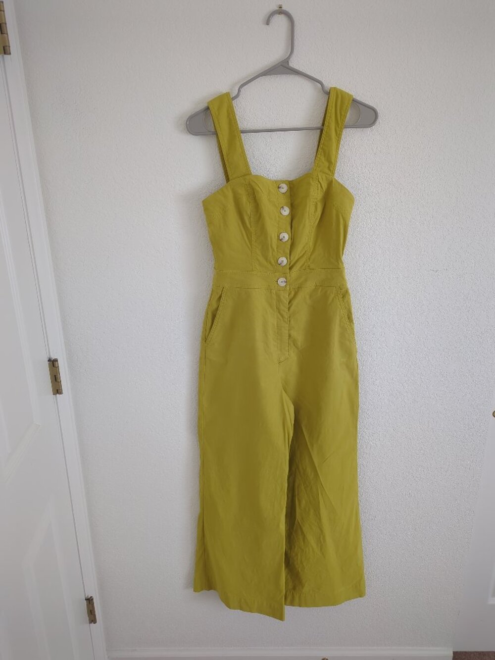 Anthropologie The Colette Button-Front Jumpsuit by Maeve Sz 4